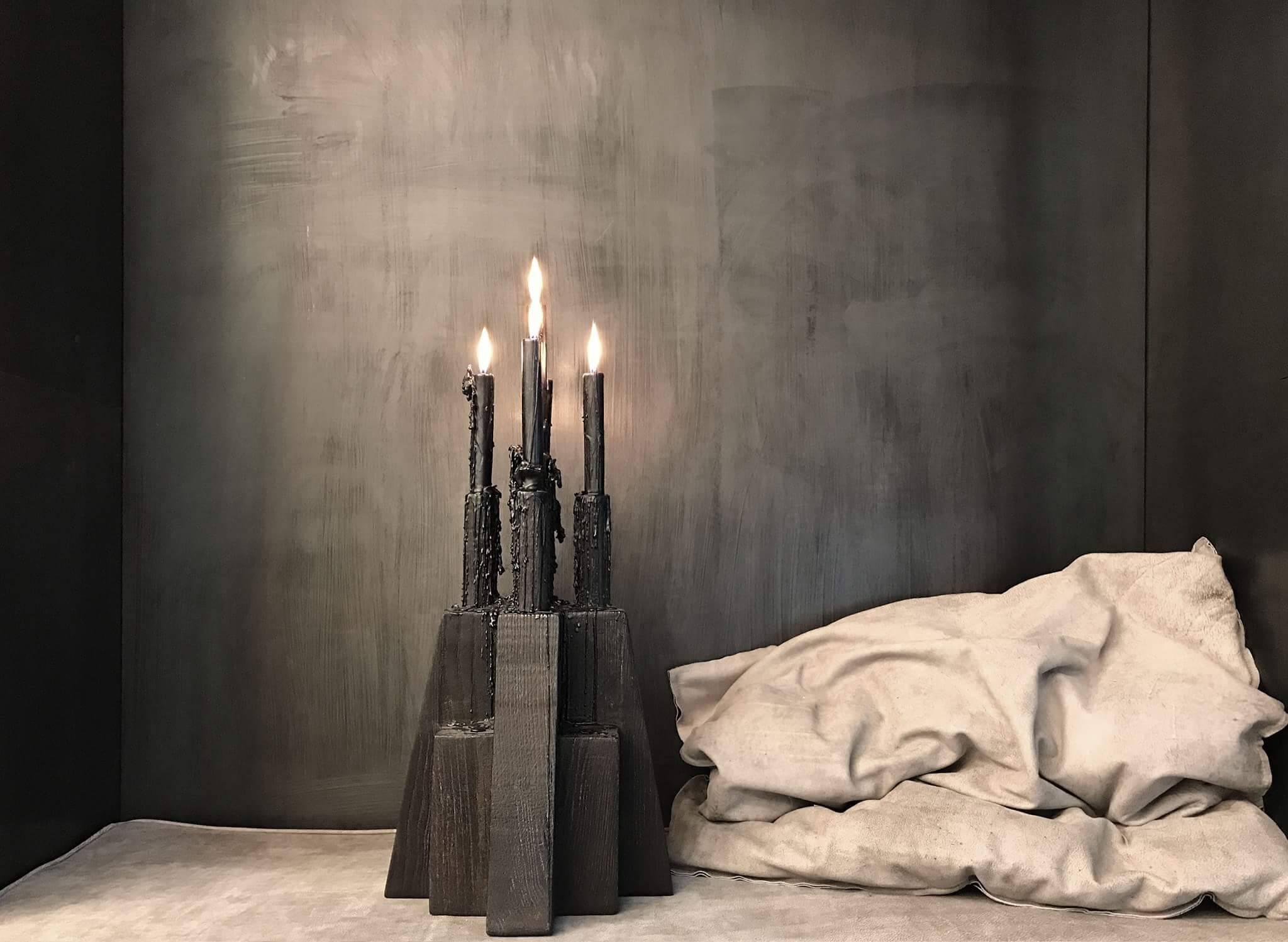Bunker
Candleholder
Measures: 50 cm H x 32 cm W, 19.7” H x 12.6” W
Oak

Arno Declercq
Belgian designer and art dealer who makes bespoke objects with passion for design, atmosphere, history and craft. Arno grew up in a family with parents who