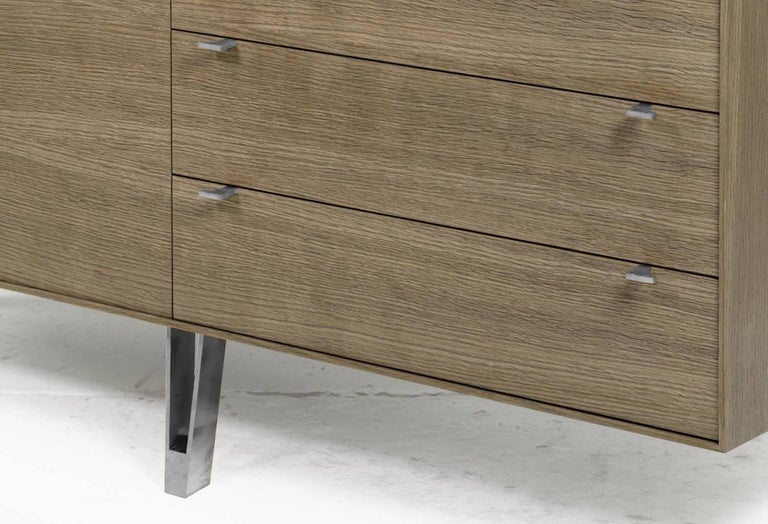 Saxton Cabinet Or Dresser In Grey Stained White Oak With Nickel