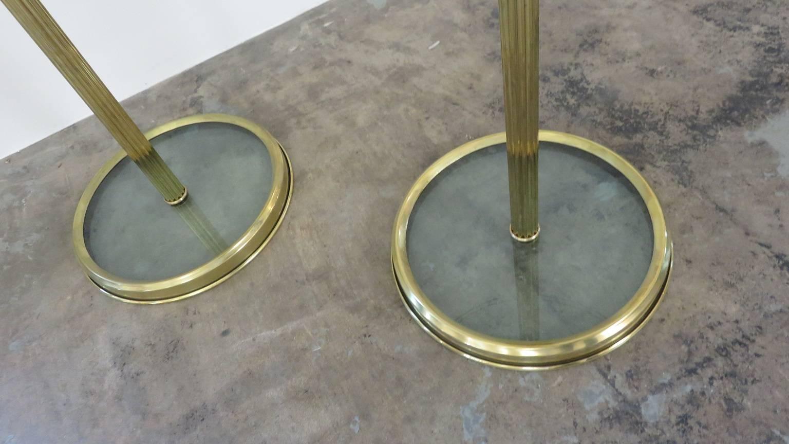 Pair of 1960s Brass and Glass Tables 3