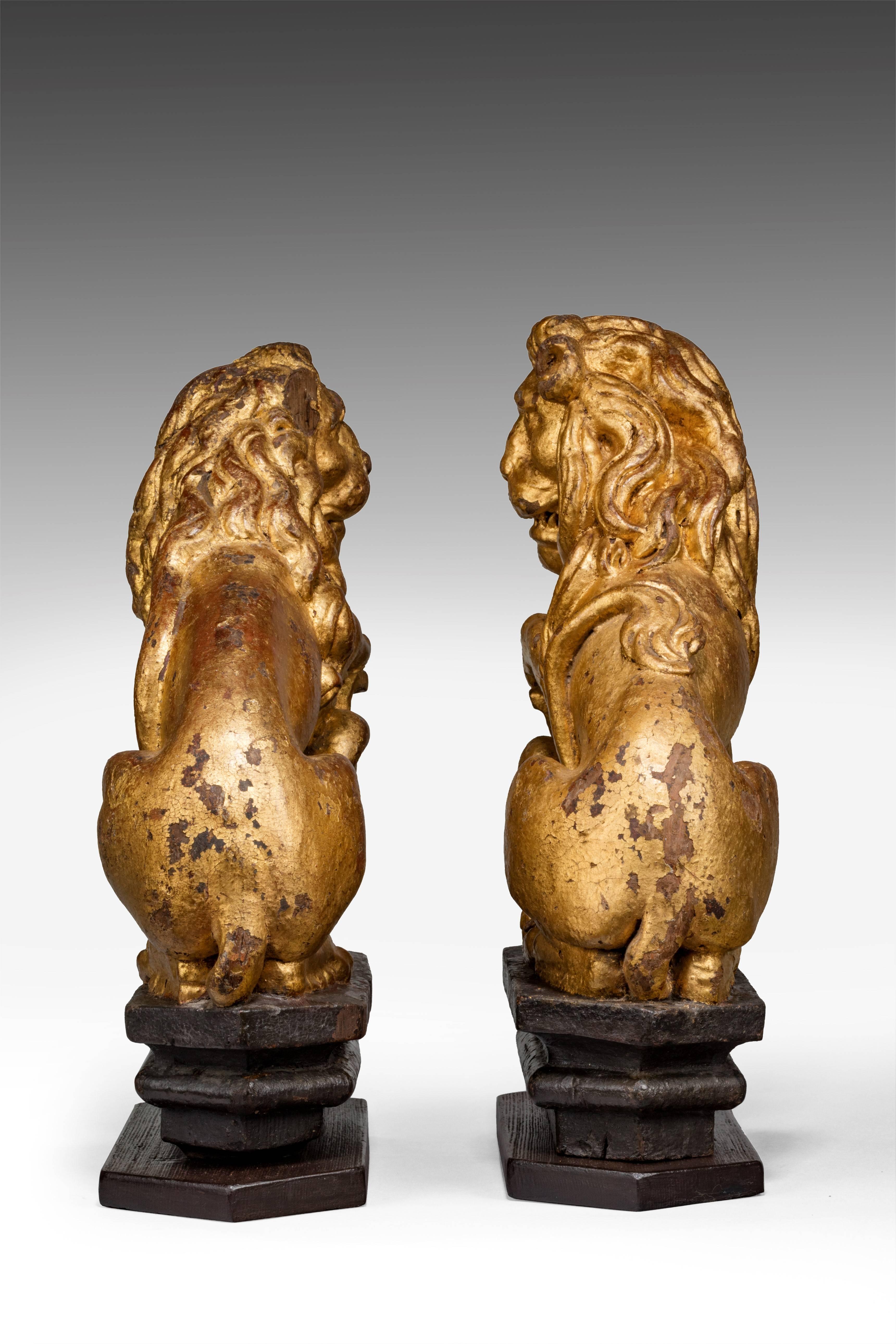 Provenance: Originally from the Speaker’s Pew at St. Margaret’s, Westminster. 
Bought by Nicholas Spencer Esq. and gifted to St. Margaret’s of Antioch in Ifield, Crawley, West Sussex, circa 1770.

Modelled as an opposing pair, each seated, with a