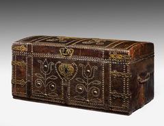 George I Studded Leather Coffer