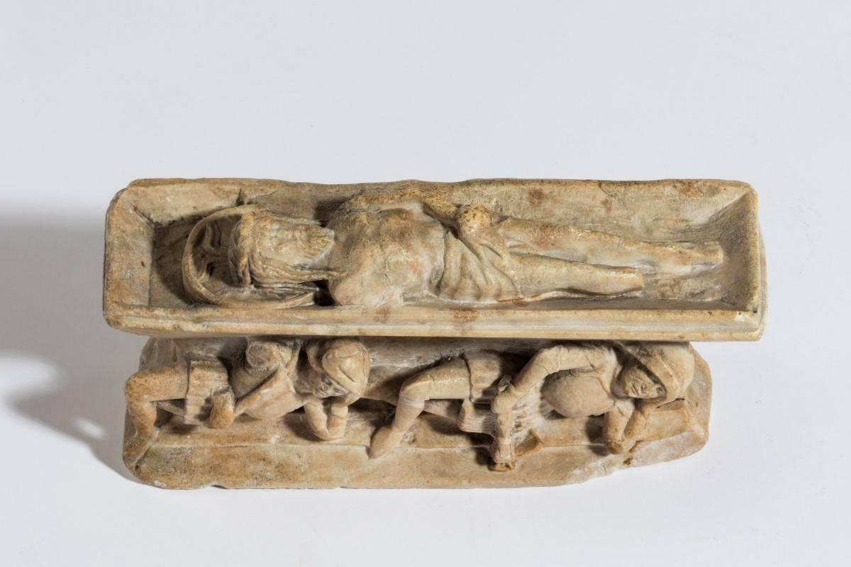 English Alabaster Group of Christ’s Tomb For Sale