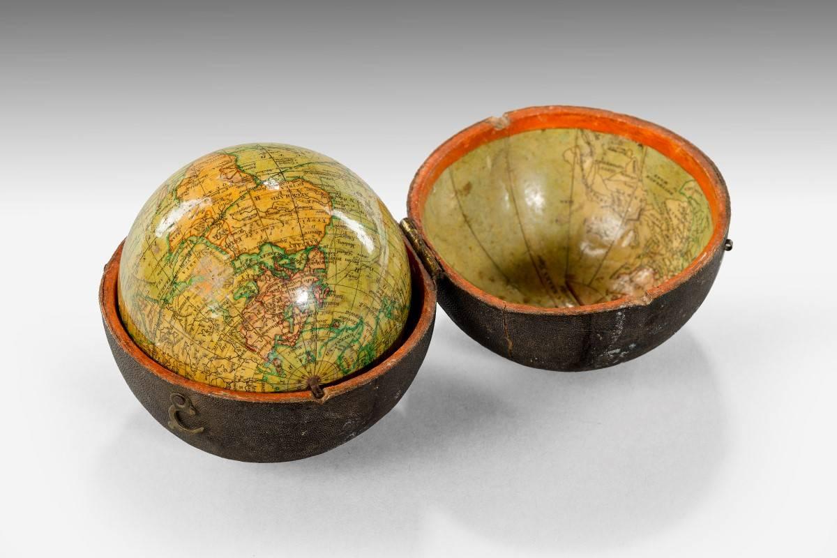English George III Pocket Globe and Case by John and William Cary