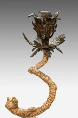 Pair of George III Carved Giltwood and Wrapped Wire Candlesticks