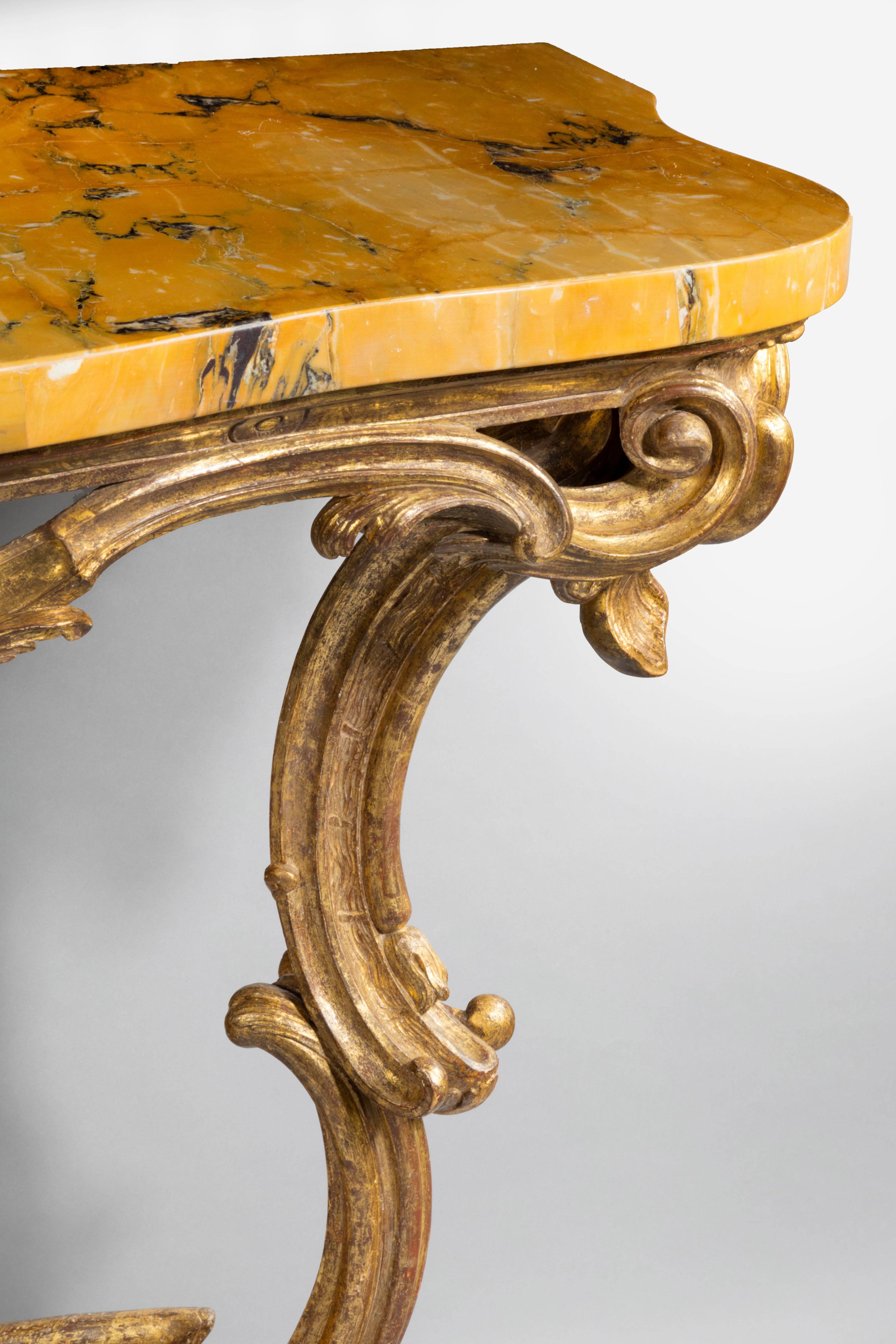 Carved Giltwood Console Table  In Excellent Condition For Sale In Sutton Coldfield, GB