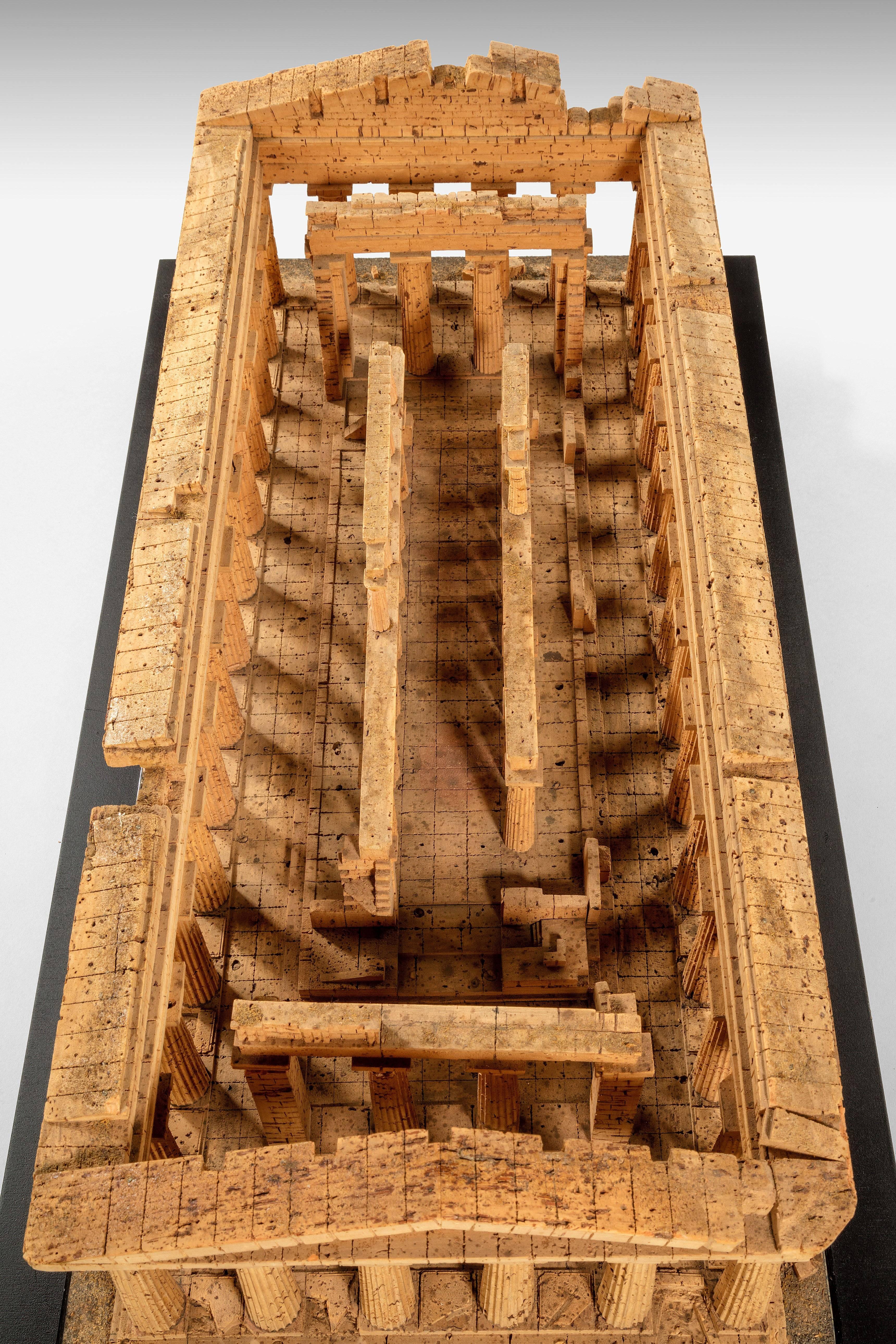 Carved Cork Model of the Temple of Zeus at Paestum
