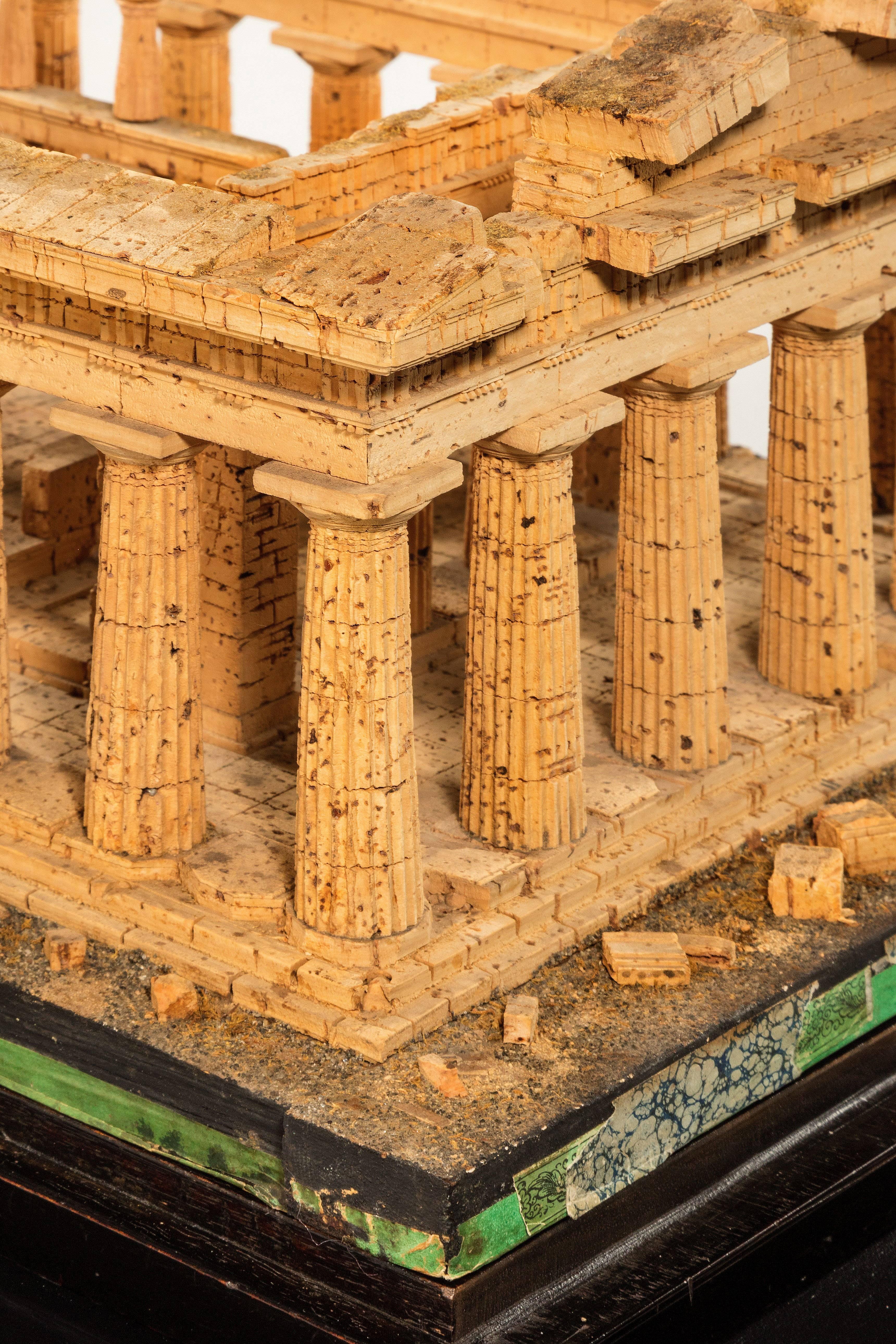 Early 19th Century Cork Model of the Temple of Zeus at Paestum