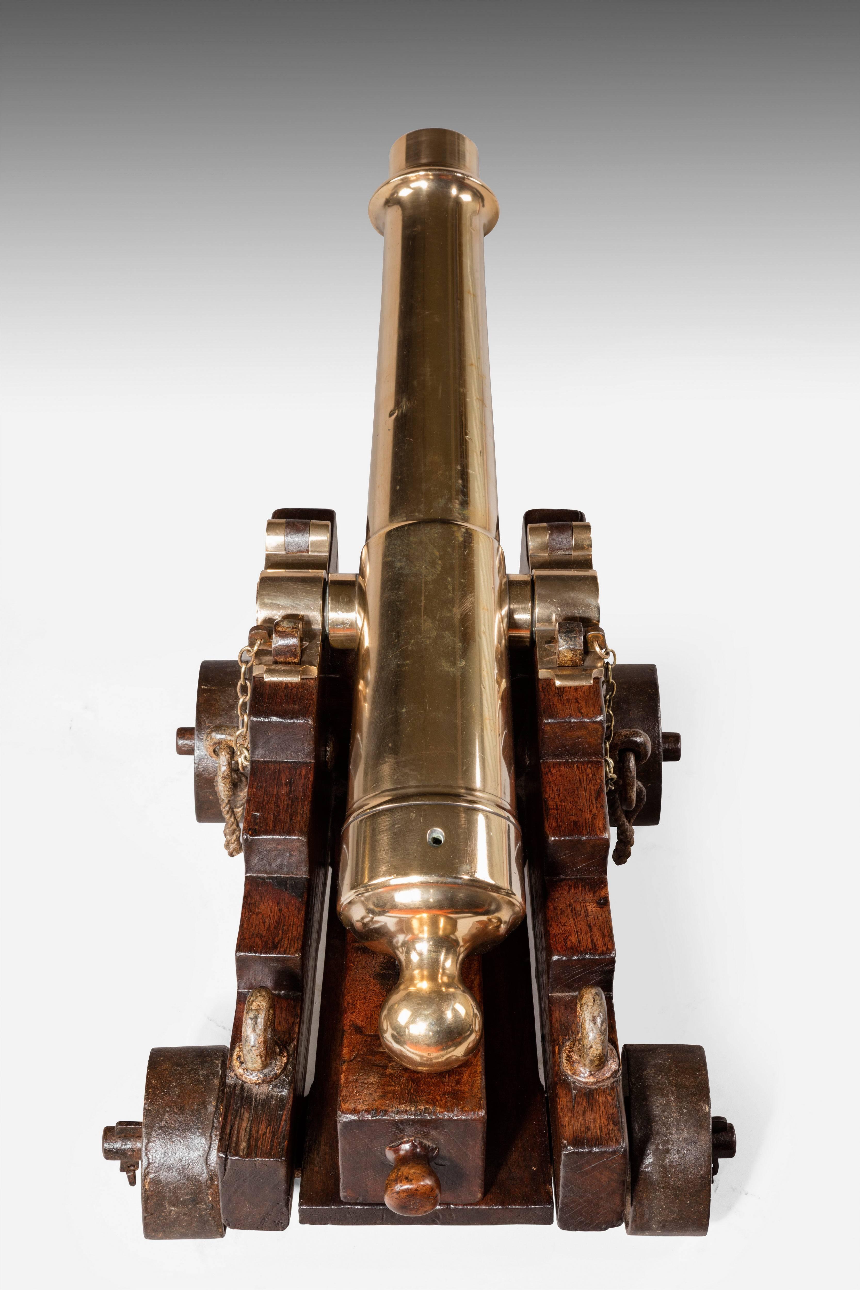 Mid-19th Century Pair of Bronze Deck Cannon For Sale