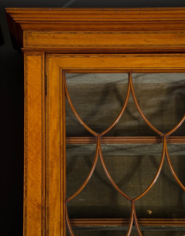 Pair of 19th Century English Satinwood Library Bookcases