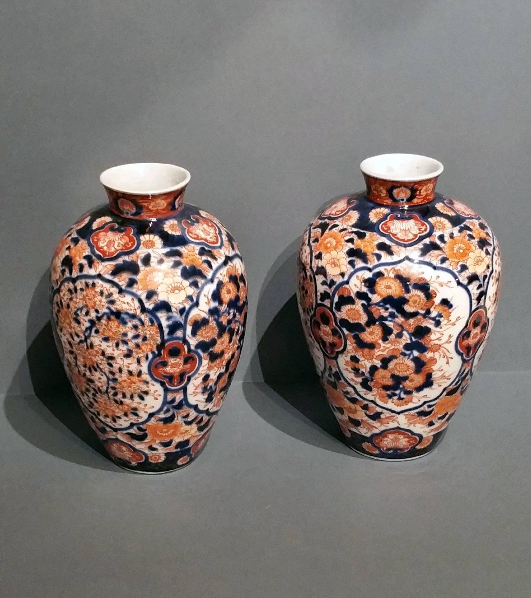 Pair of Amphora Imari Vases 3