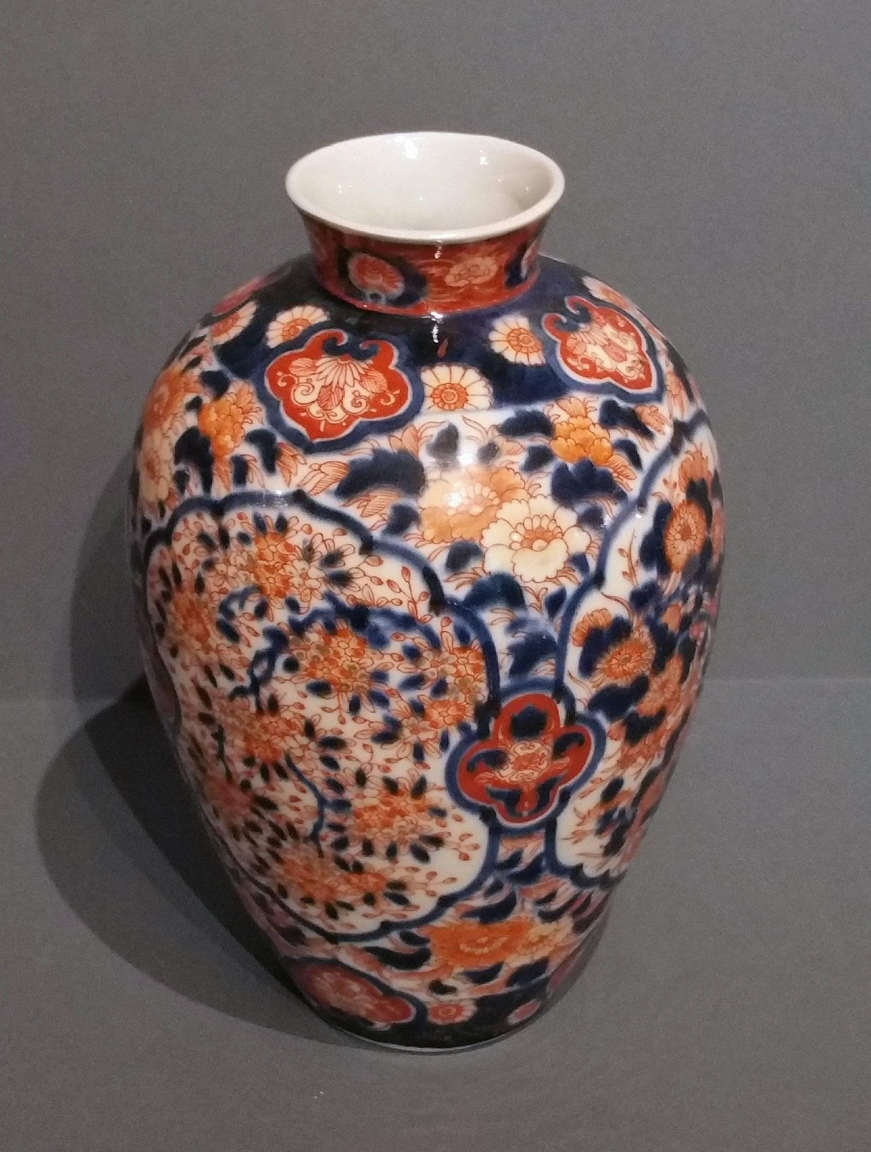 Japanese Pair of Amphora Imari Vases