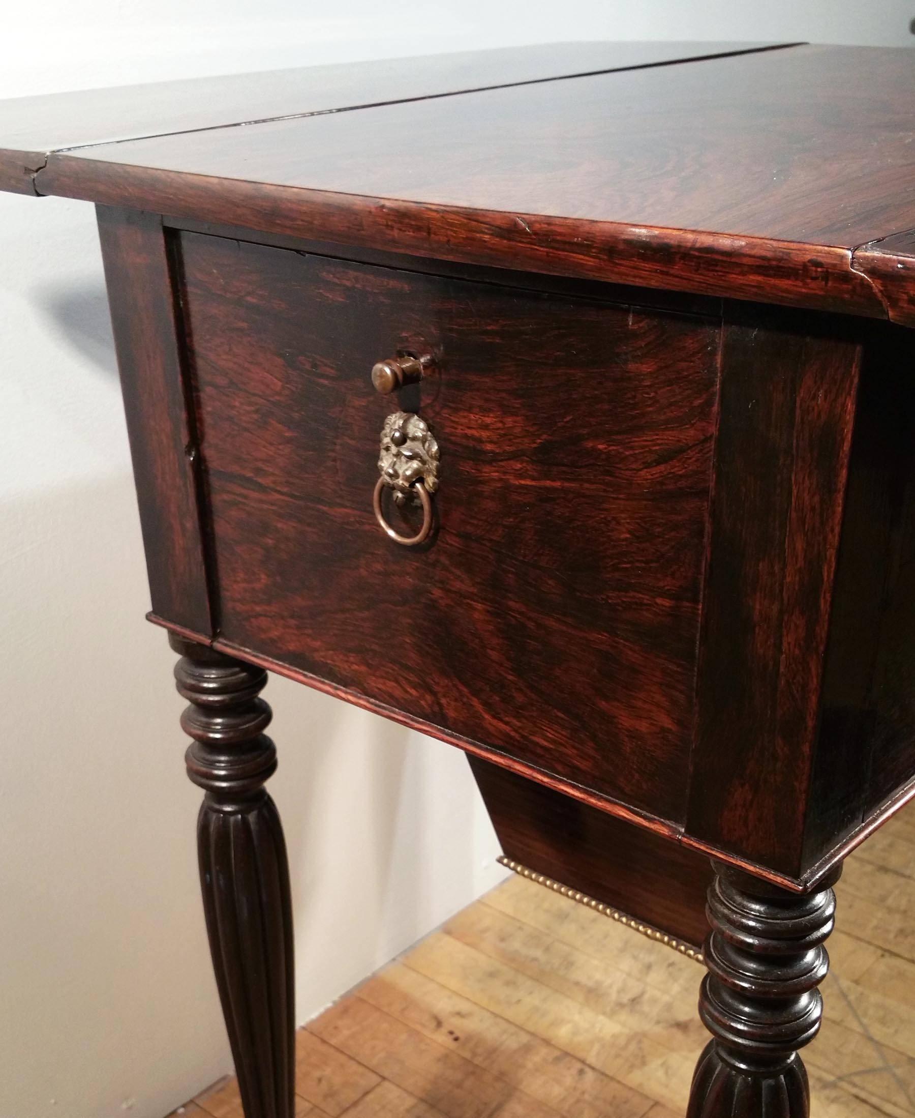 Mid 19th C. Rosewood Pembroke Work Table  4