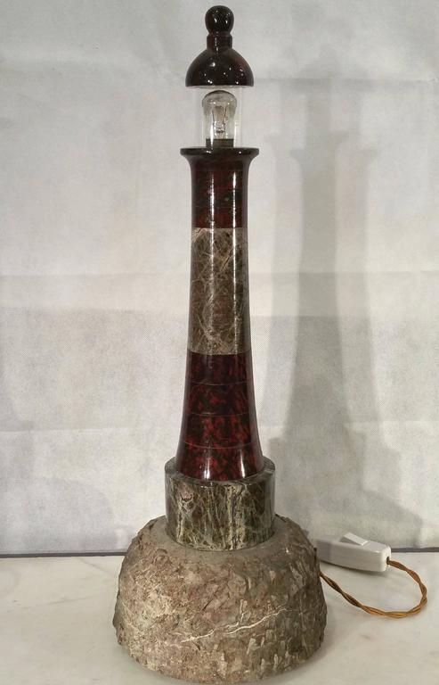 Openlijk reinigen Ontvangst Handcrafted Serpentine Cornwall Table Lamp in the Shape of a Lighthouse at  1stDibs