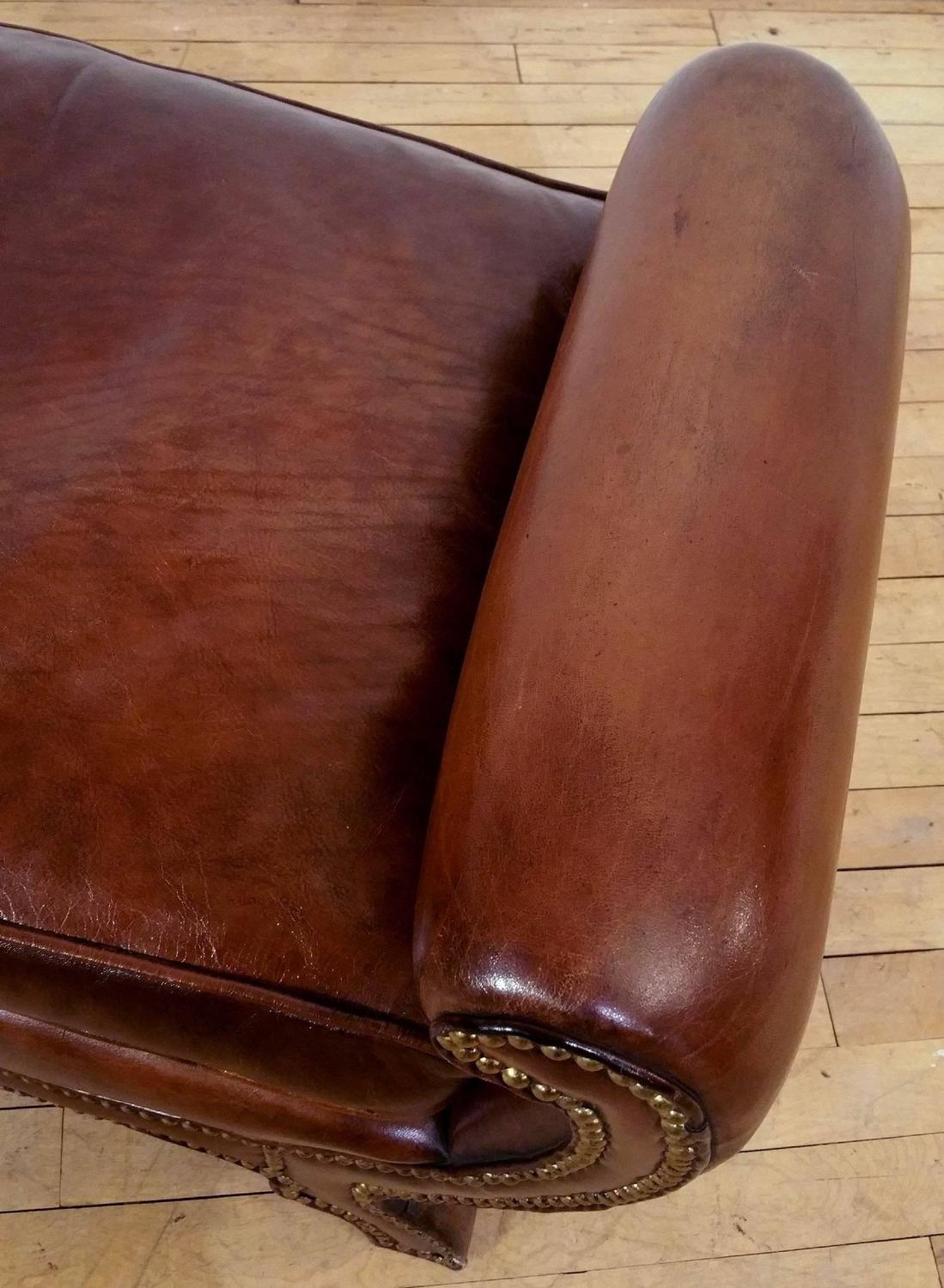 Pair of Regency Style Leather Upholstered Window Seats For