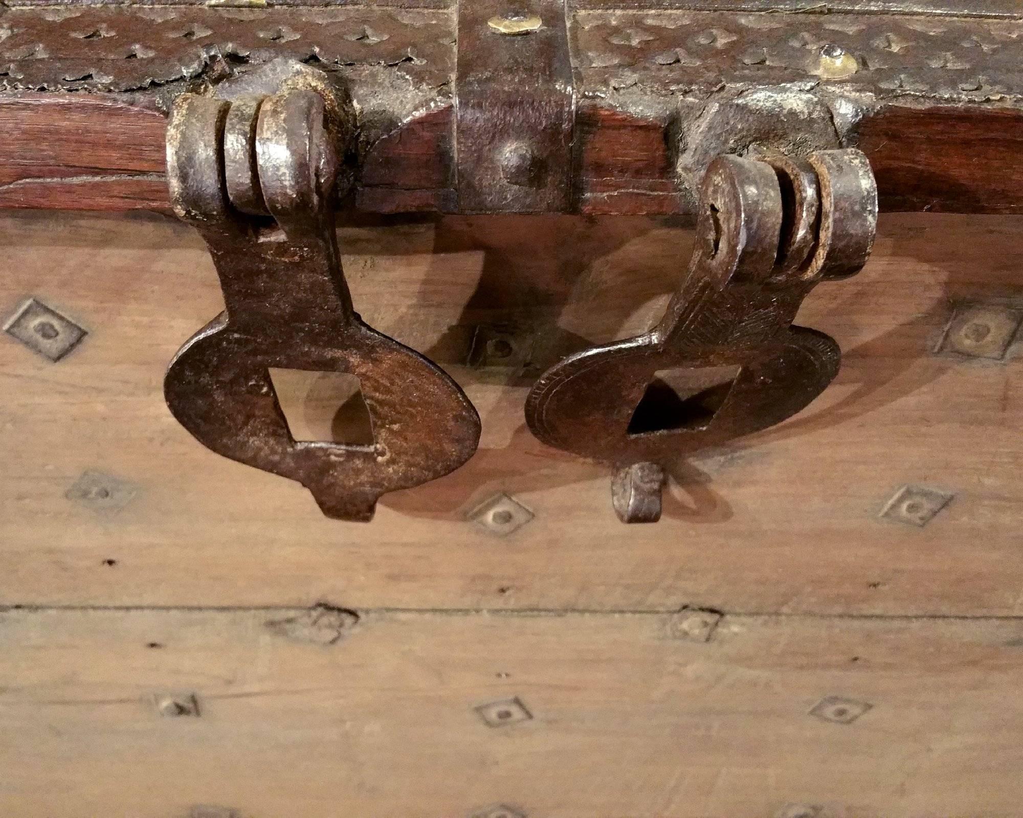 19th Century, Teak Anglo-Indian Iron Strapped Chest 2