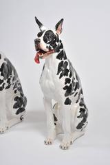 Pair of Mid-20th Century, Italian Ceramic Great Danes