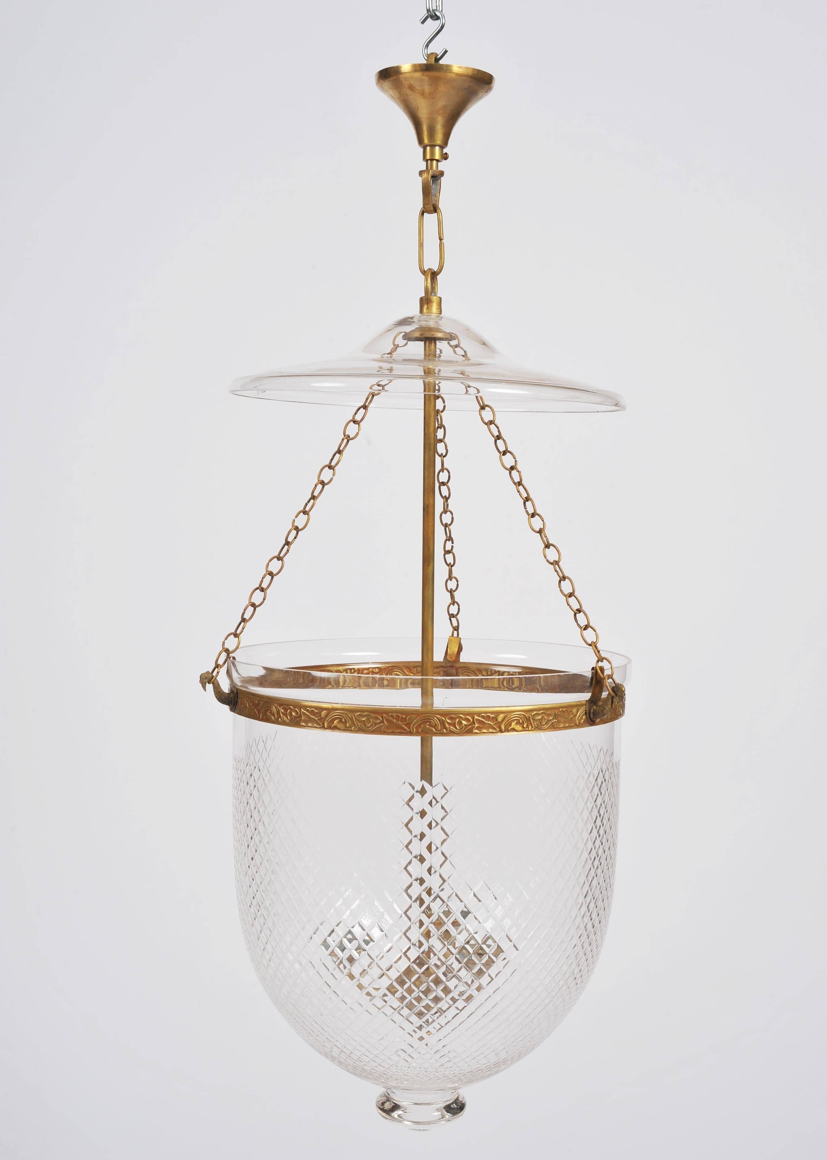 Contemporary Large Storm Lantern with Brass Fittings