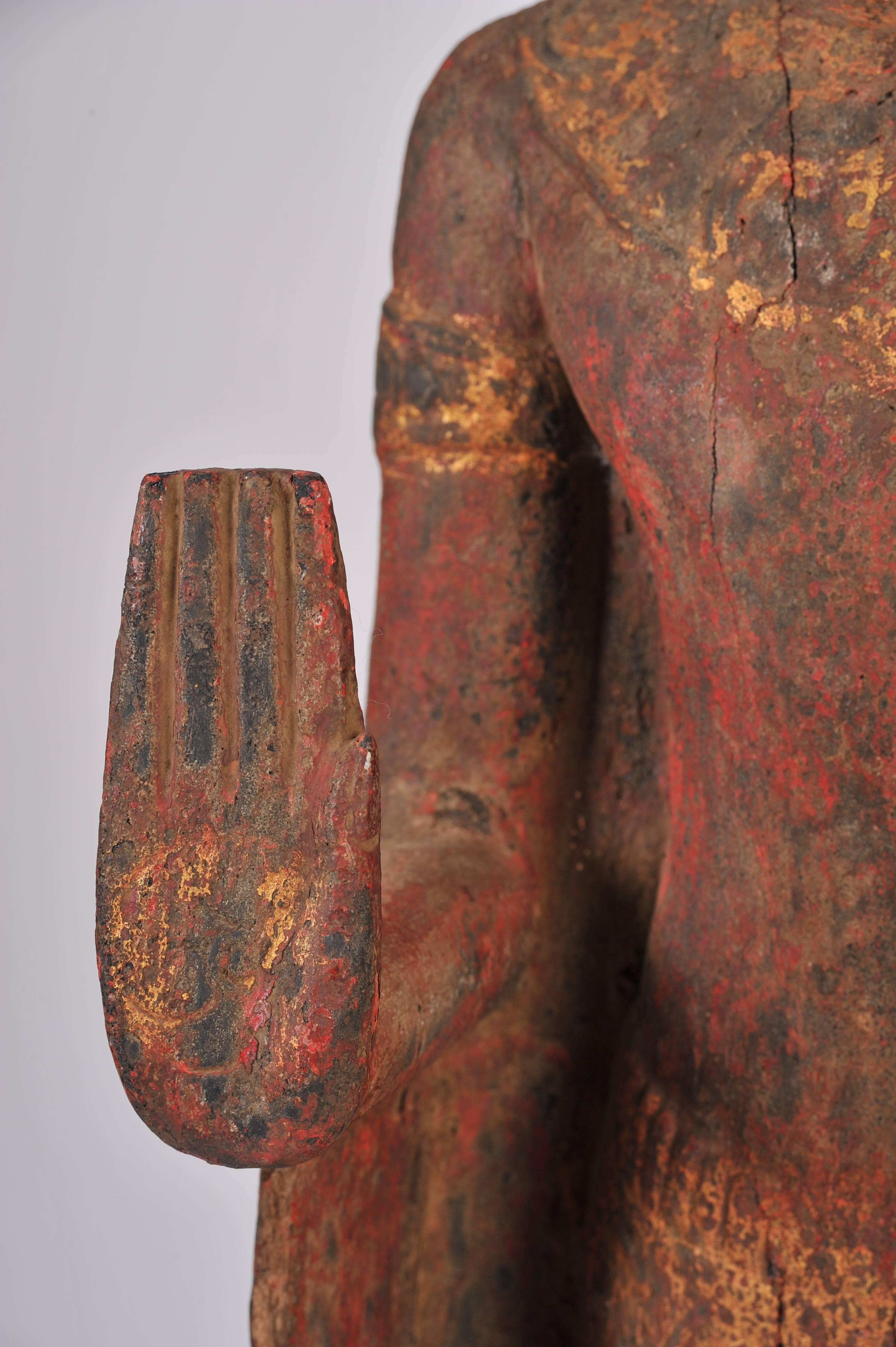 Early 18th Century Carved Hardwood Oriental Buddha 4
