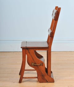 Metamorphic Oak Arts & Craft Library Step/Chair