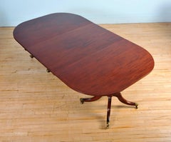 19th Century Figured Mahogany Twin Pedestal Dining Table