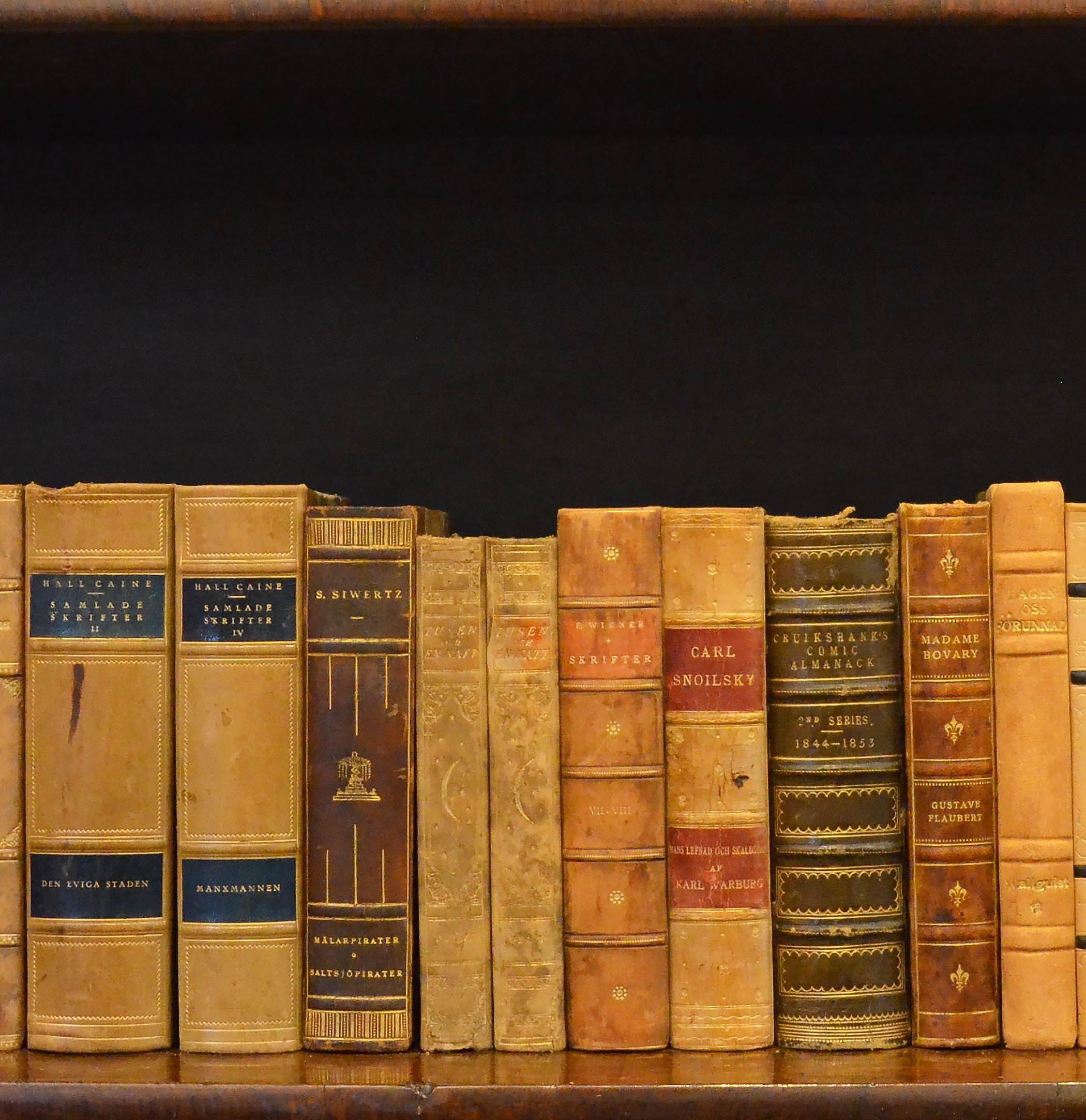 Swedish Early 20th Century Leather Bound Library Books Series 45