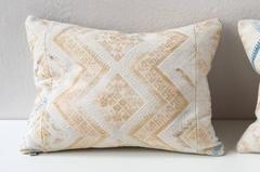 Vintage Dong Dowry Cushions in Ecru and Indigo Lumbar