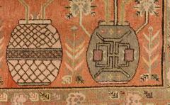 Antique Khotan, Three Vases with Peonies