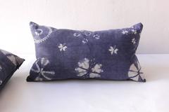 Antique Resist Dye Indigo Pillow, Lumbar