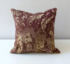 19th Century Orientalist Narrative Cushion, Toile de Nantes