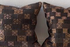 Graphic Huang Ping Miao Cushion, Butterfly Motifs, Gold and Black