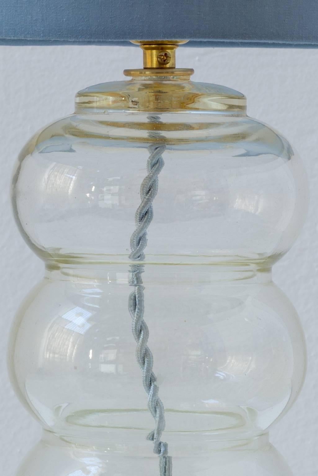 American Early 1900s Molded Glass Lamp Base
