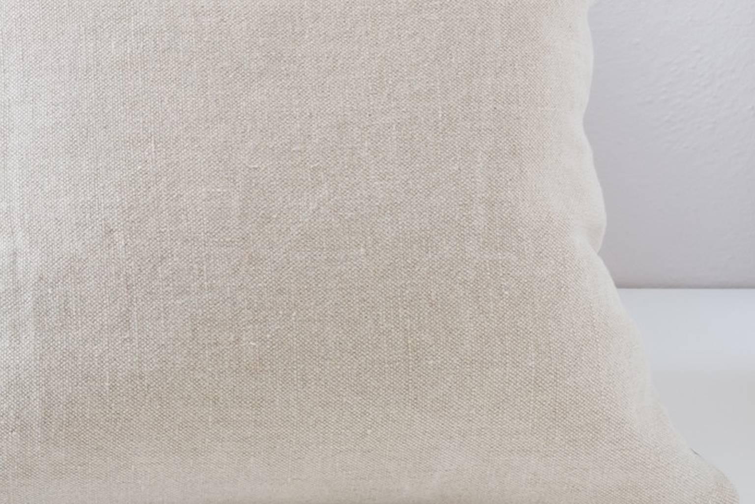 Cotton African Textile Pillow in Ecru and Cream
