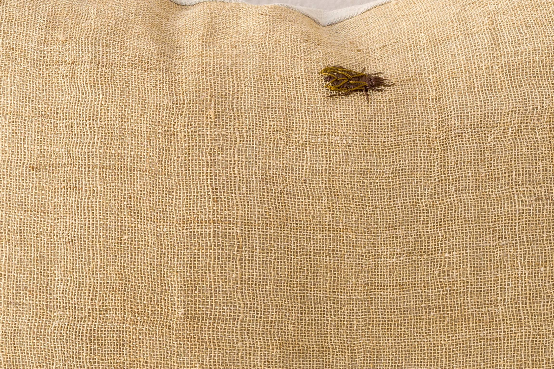 American Finely Embroidered Bee Cushions -- Silk on Hemp  For Sale