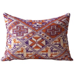 Vintage Tai Jay Pillows, Purple and Orange, Large