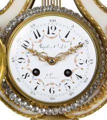 Antique Louis XVI Style Lyre Clock Set