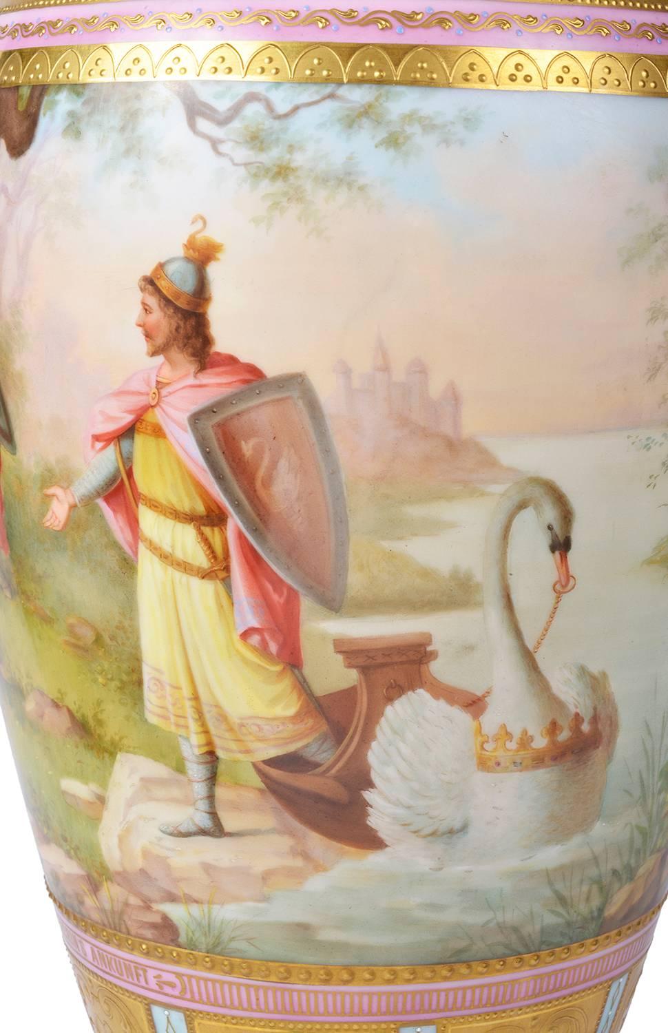 Peint à la main Vase en porcelaine de Vienne du 19ème siècle en vente