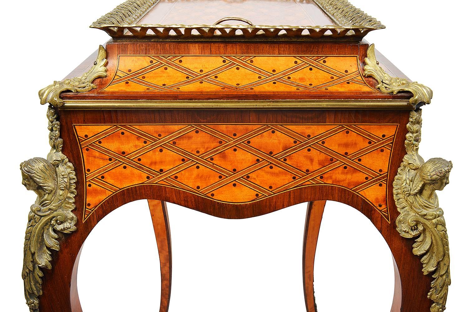 French Donald Ross, Louis XVI Style Inlaid Jardinière Table, 19th Century