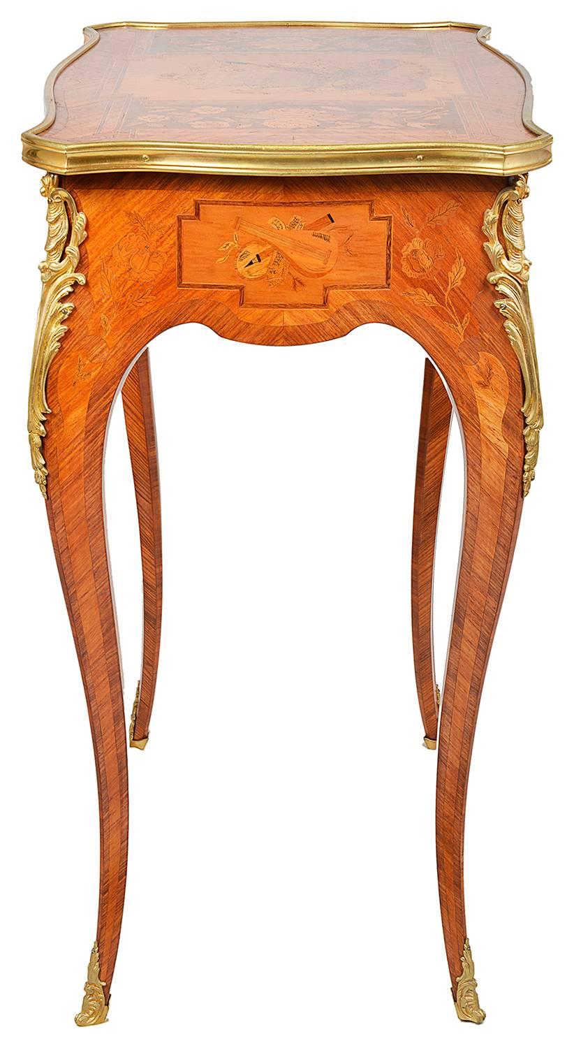 Louis XVI Style Marquetry Side Table, 19th Century 1