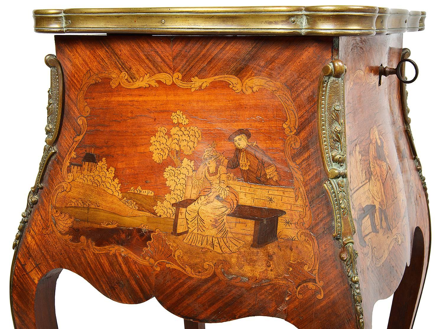 Marquetry Louis XVI Style Side Table, circa 1880