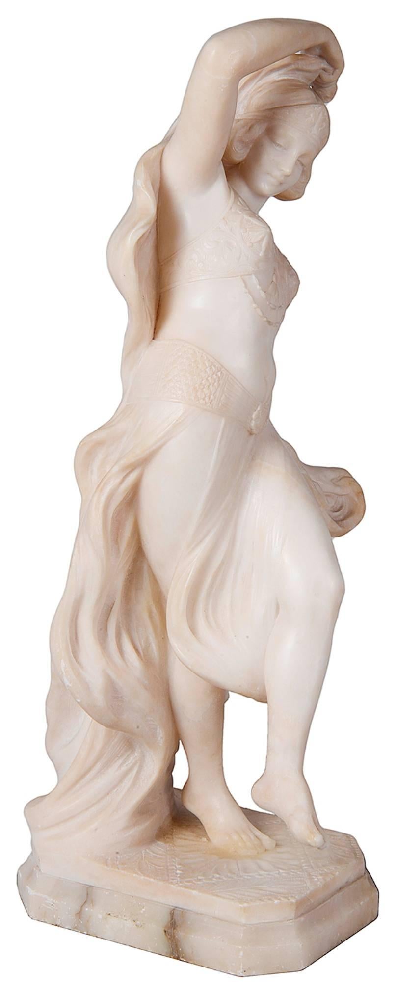 19th Century Alabaster Statue of a Gypsy Dancer 1