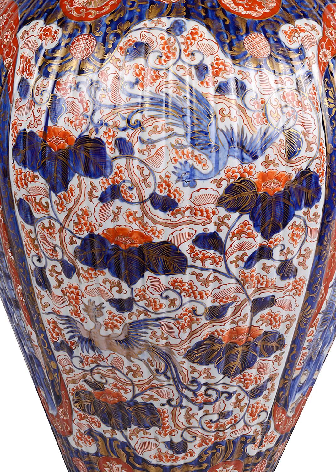 Hand-Painted Large 19th Century Imari Vase