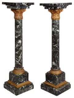Small Pair of 19th Century Marble Pedestals