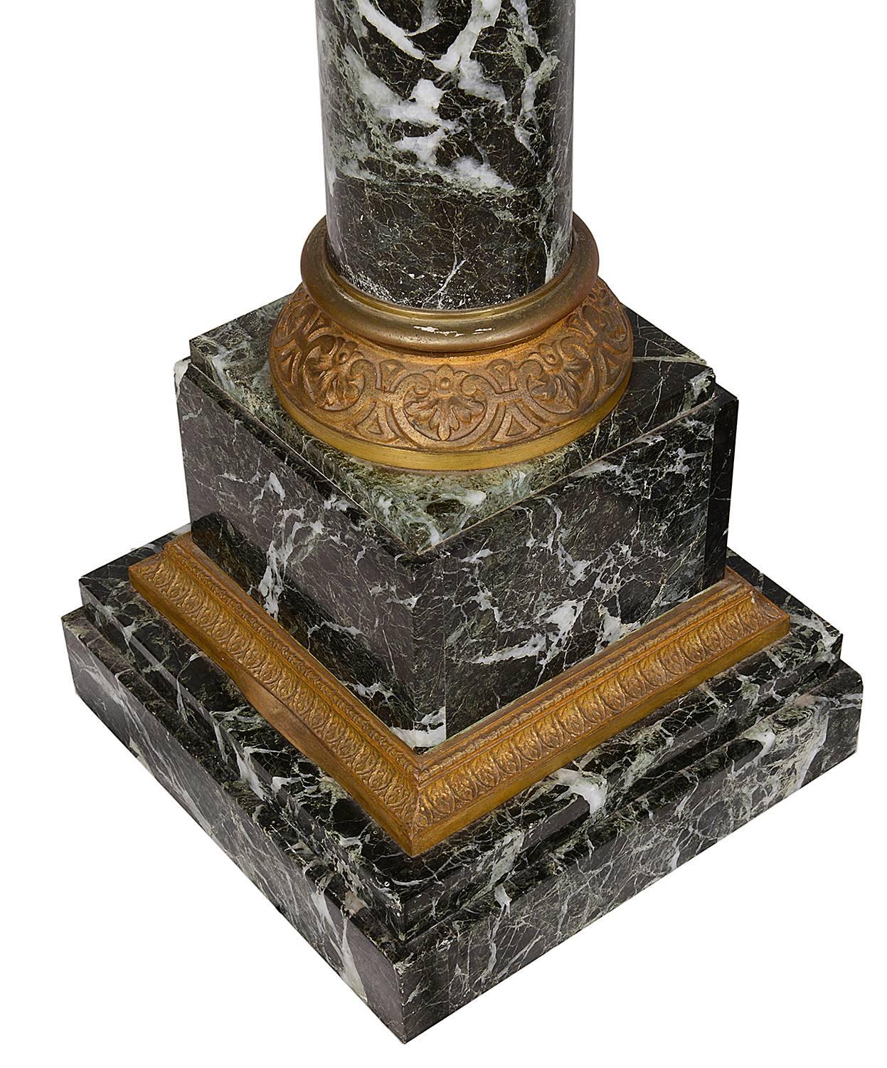 French Small Pair of 19th Century Marble Pedestals
