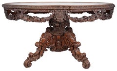 19th Century Carved Walnut Centre Table