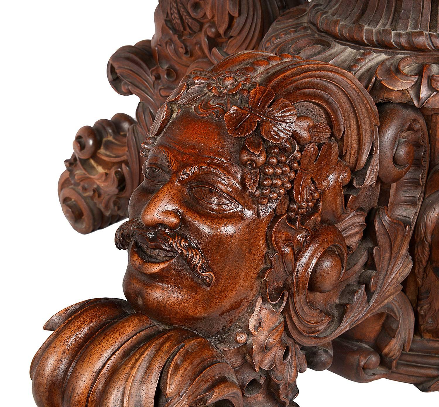 19th Century Carved Walnut Centre Table 5