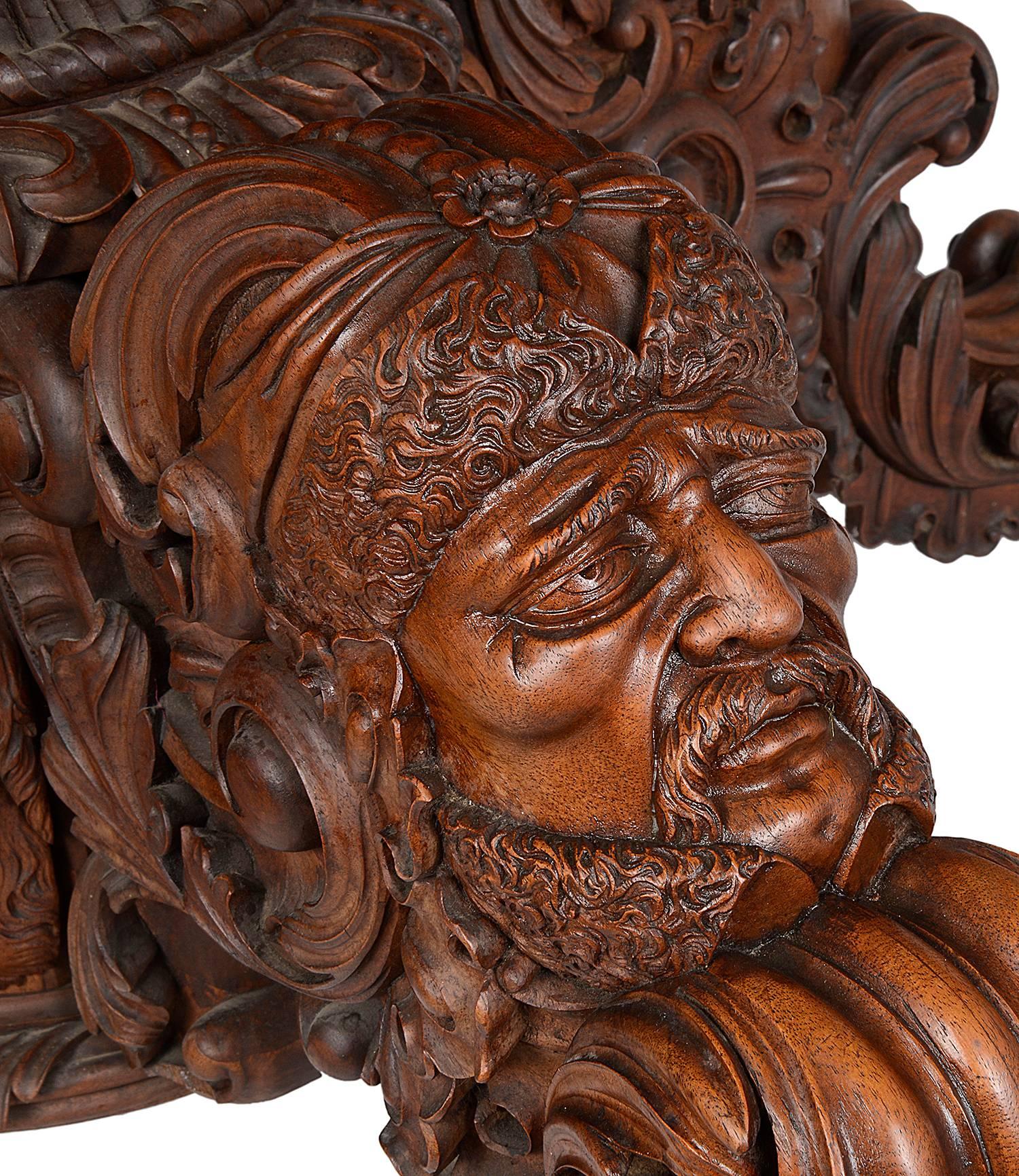 19th Century Carved Walnut Centre Table 4