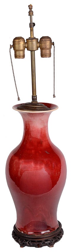 Chinese 19th Century Sang du Bouf Vase or Lamp