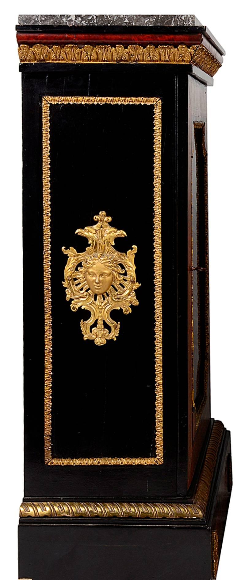 Inlay Pair of Louis XVI Style Boulle Side Cabinets For Sale