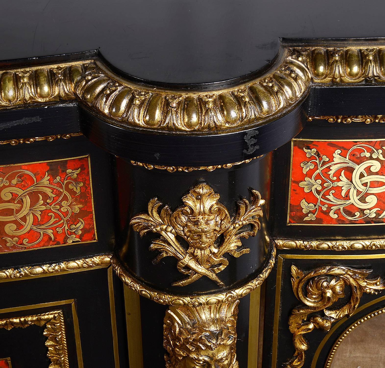 19th Century French Louis XVI Style Boulle Credenza 3