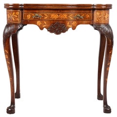 18th Century Dutch Marquetry Inlaid Card Table